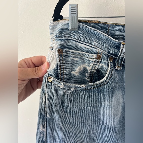 Levi’s 501 Straight Leg Very Distressed Worn-In Jeans Made In Haiti Size W33xL34 - Picture 4 of 14